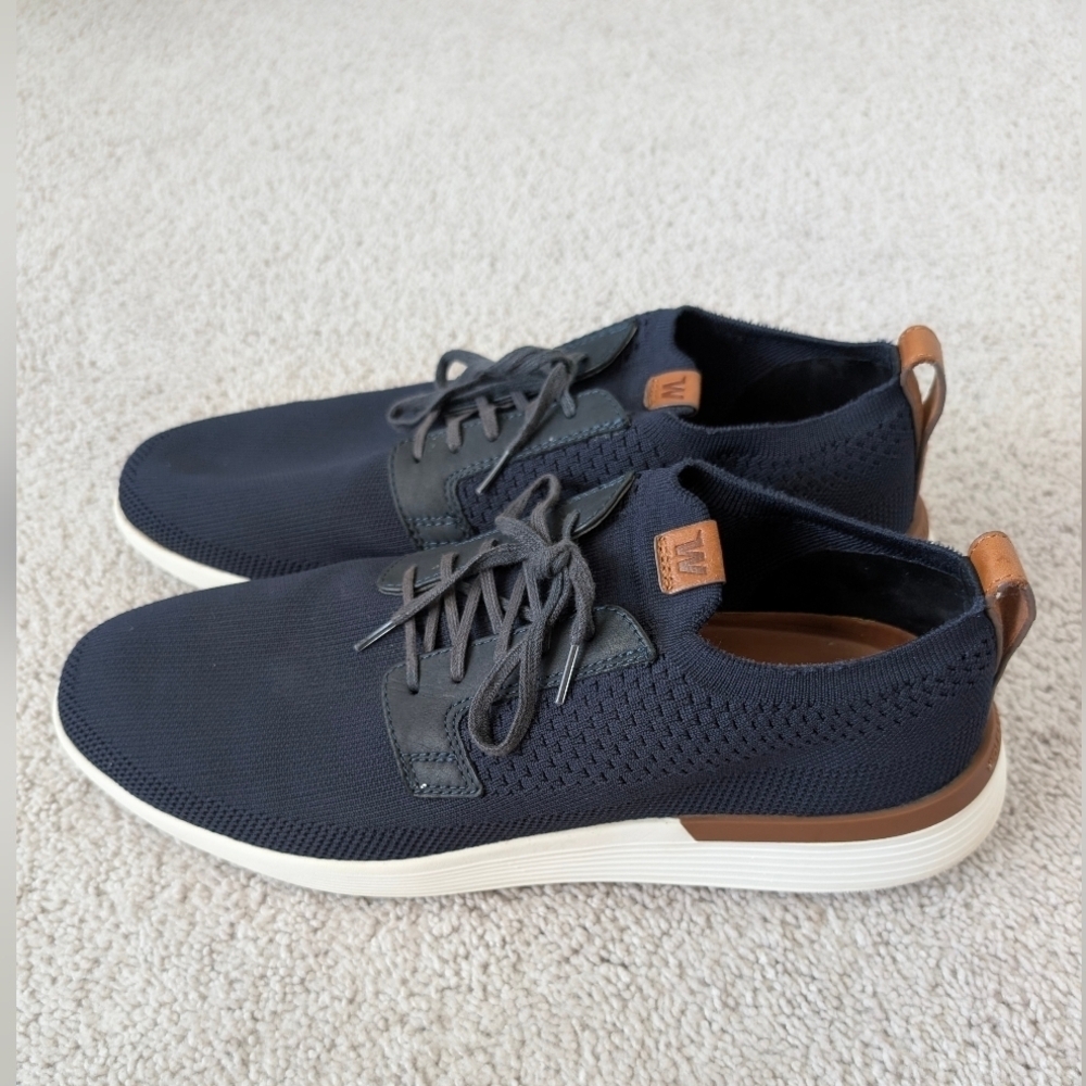 WOLF & SHEPHERD Navy Blue SwiftKnit Lace Up Derby Shoes Mens 13 - Picture 3 of 9
